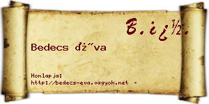 Bedecs Éva névjegykártya
