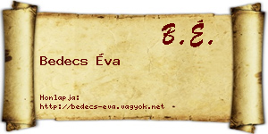 Bedecs Éva névjegykártya