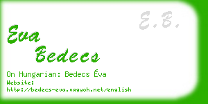 eva bedecs business card